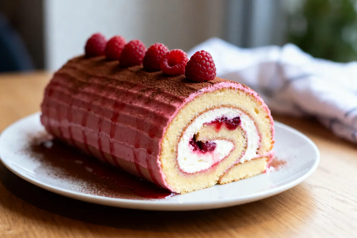 Bûche roulée à la framboise facile : Recette gourmande et rapide